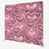 Lofaris Romantic Pink Heart Wedding Square Tension Backdrop